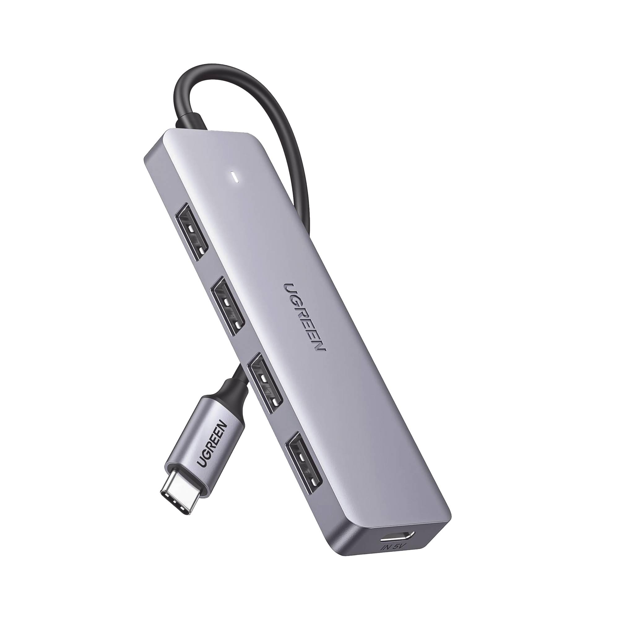 HUB USB-C 3.0 4 EN 1 | 4 Puertos USB-A (5Gbps) | Carcasa ABS + PC | Soporta OTG | Luz Indicadora LED | Compatible con iPhone 15 Pro MAX) | Interfaz Niquelada | Color Gris Metalizado | Cable de 15cm. HUB USB-C 3.0 4 EN 1 | 4 Puertos USB-A (5Gbps) | Carcasa ABS + PC | Soporta OTG | Luz Indicadora LED | Compatible con iPhone 15 Pro MAX) | Interfaz Niquelada | Color Gris Metalizado | Cable de 15cm.
